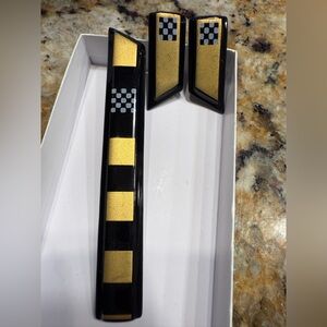 Vintage Rosenthal Black and Gold Brooch and Earrings Set